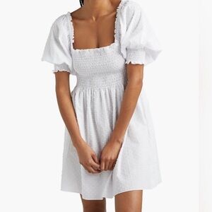Hill House White Puff Sleeve Mini Dress